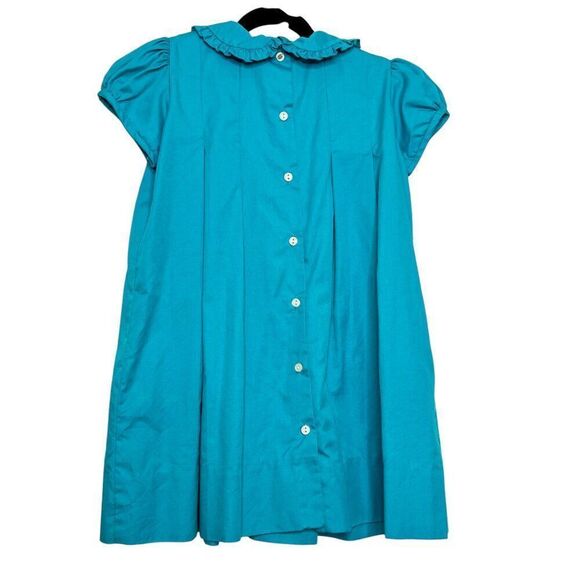 New! The Proper Peony Teal Pleated Pan Collared Spring Easter Dress Size 5 - Picture 4 of 6